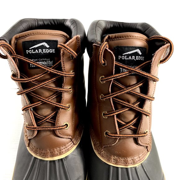 Polar Edge Mens Duck Boots Size 10 Thermolite All Weather Steel Shank Lace Up - Picture 6 of 10